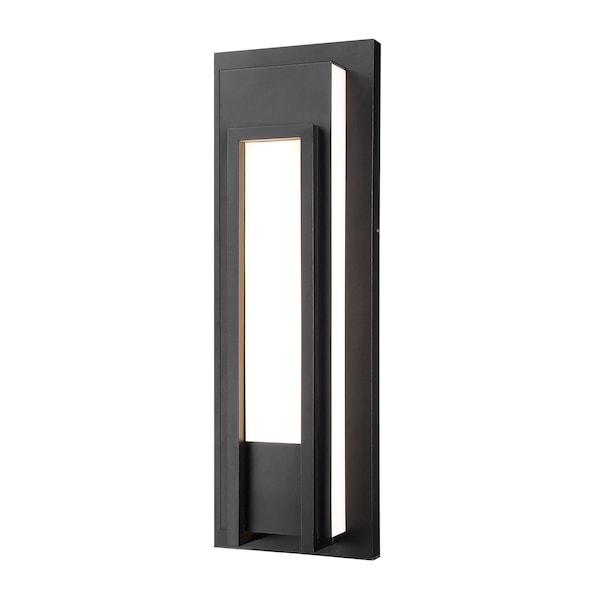 Z-Lite Keaton Outdoor Wall, 1-Light, 8 In.W x 4 In.L x 24 In.H, Black/White 520B-BK-LED - main